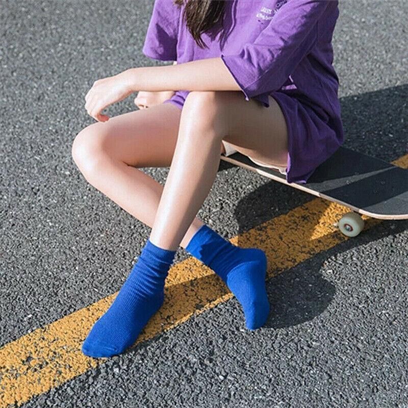 Olid Pure Colour Formal Socks Cotton Fashion Casual Breathable Crew Socks - Red 2 Pairs โ image 5