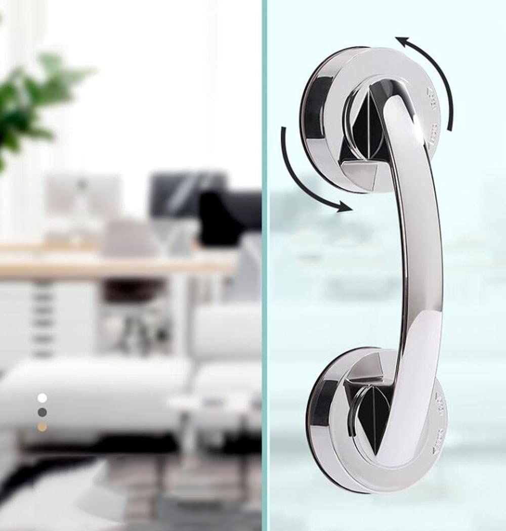 Powerful Suction Cup Glass Mirror Door Handle, Refrigerator Drawer Bathroom Suction Cup Wall handrail, Bathtub (Silver ) โ image 2
