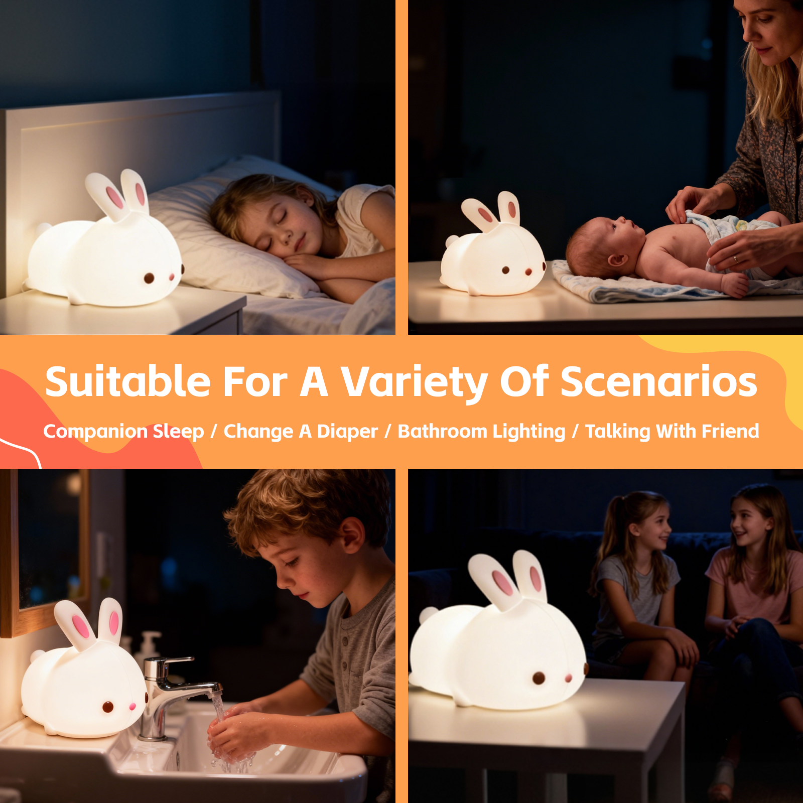 Squishy Cute Bunny Night Light — image 3