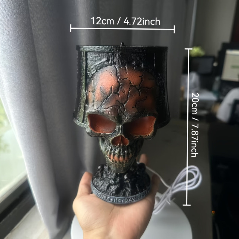 Lava Skull Lamp USB Halloween Night Light โ image 2