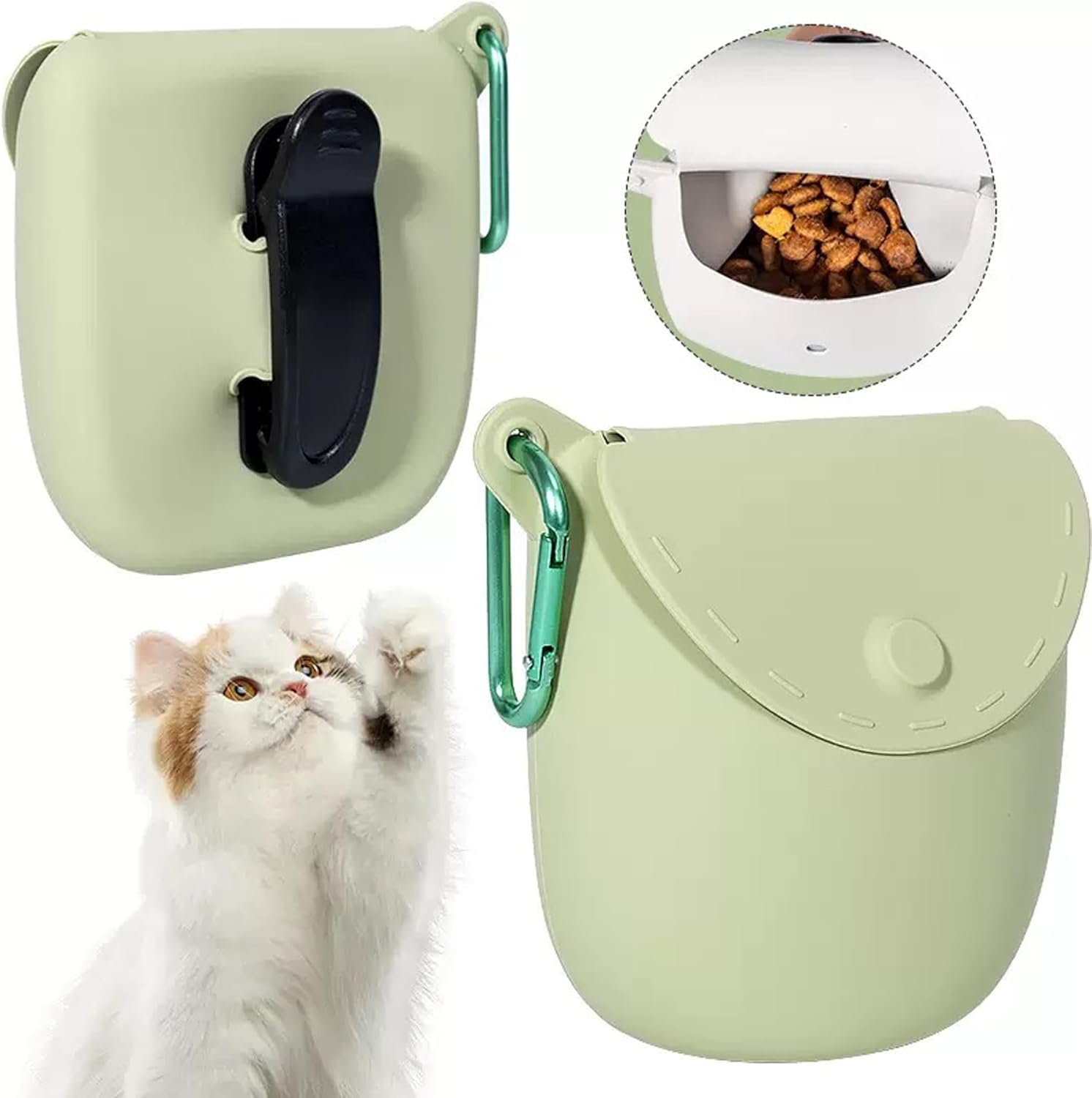 Portable training bag for dogs and cats - outdoor food pouch - suitable for training and feeding pets on the go (green) โ image 2