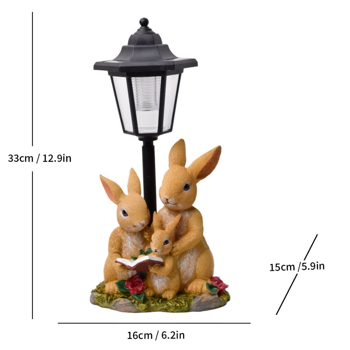 Resin Couple Goose Solar-Powered Outdoor Lamp Garden Sculpture Outdoor Decor - Multi-color - Size 1 — image 5