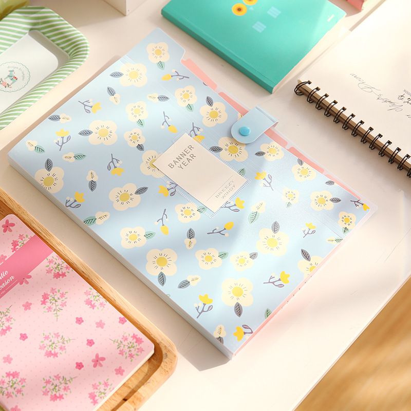Expand folders with 8 tags, flower print accordion file folder manager, and exam paper organizing folder โ image 2