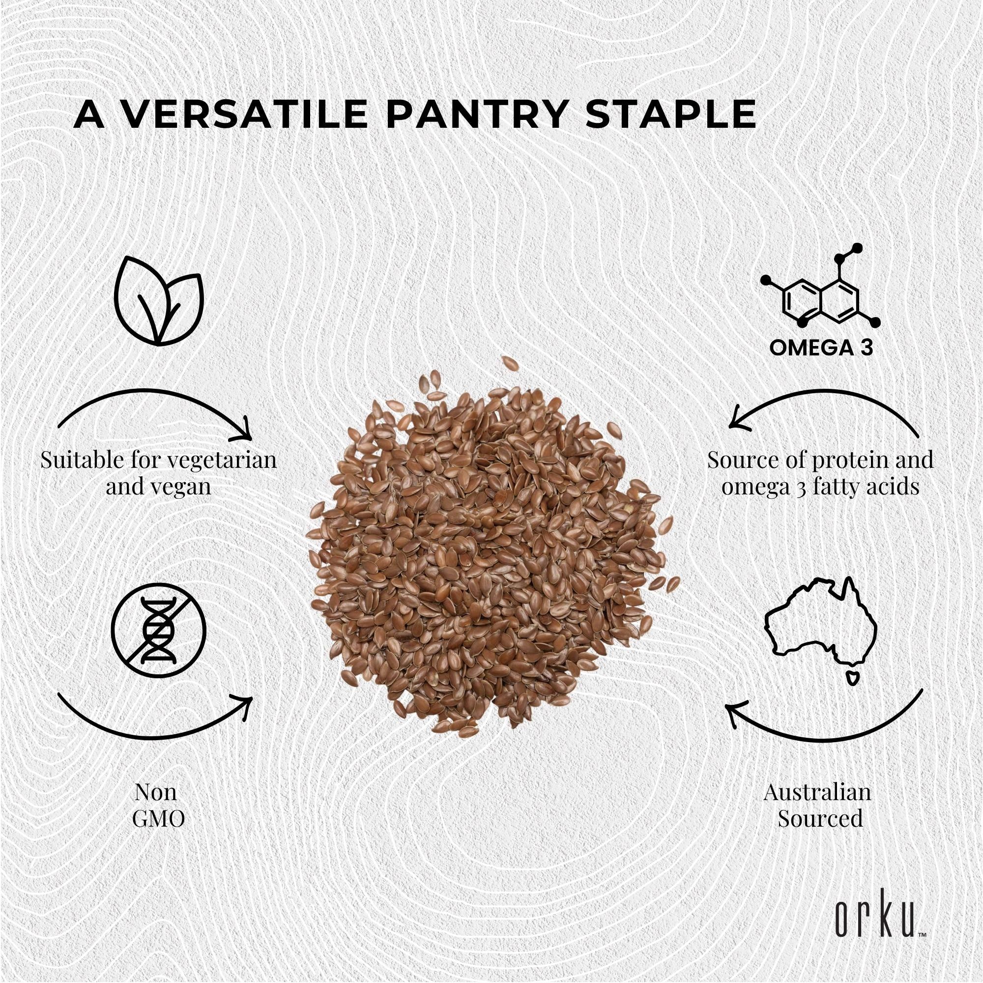 Orku 800g Organic Brown Linseed Flaxseed Whole Grain Non GMO - Tub โ image 5