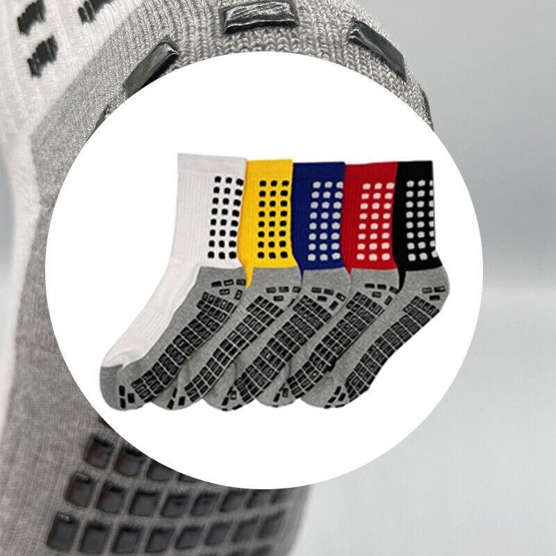 Anti-Slip Sports Socks with PVC Grip Dots for Soccer Basketball and Training Use - Red โ image 6