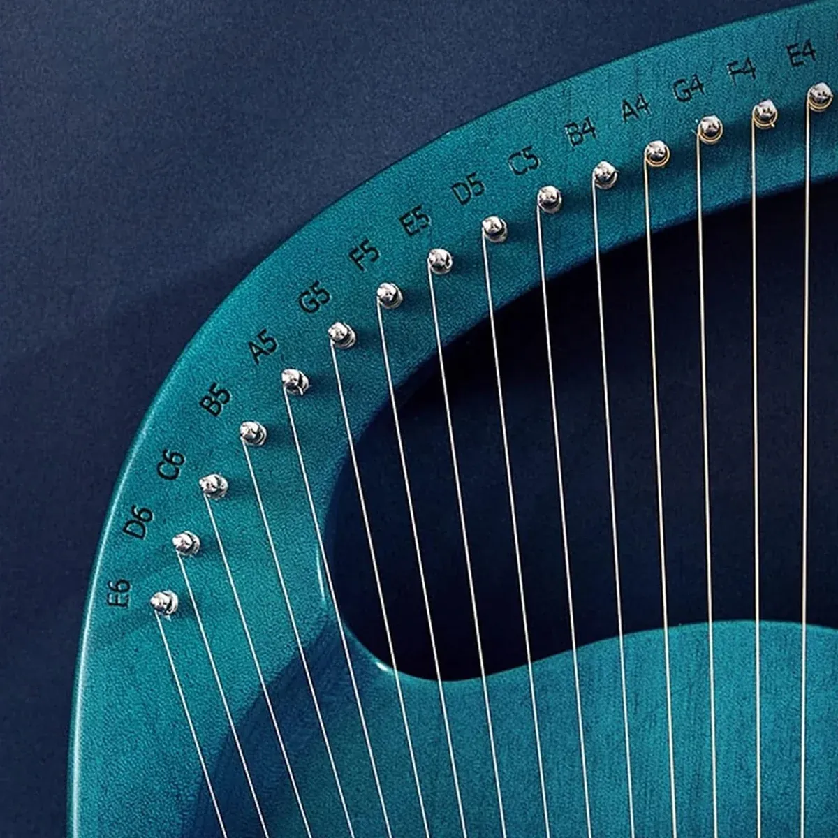 Solid Wood Veneer Laiya 24-String Harp Basic Model Beginner Music Instrument - Emerald Green — image 6