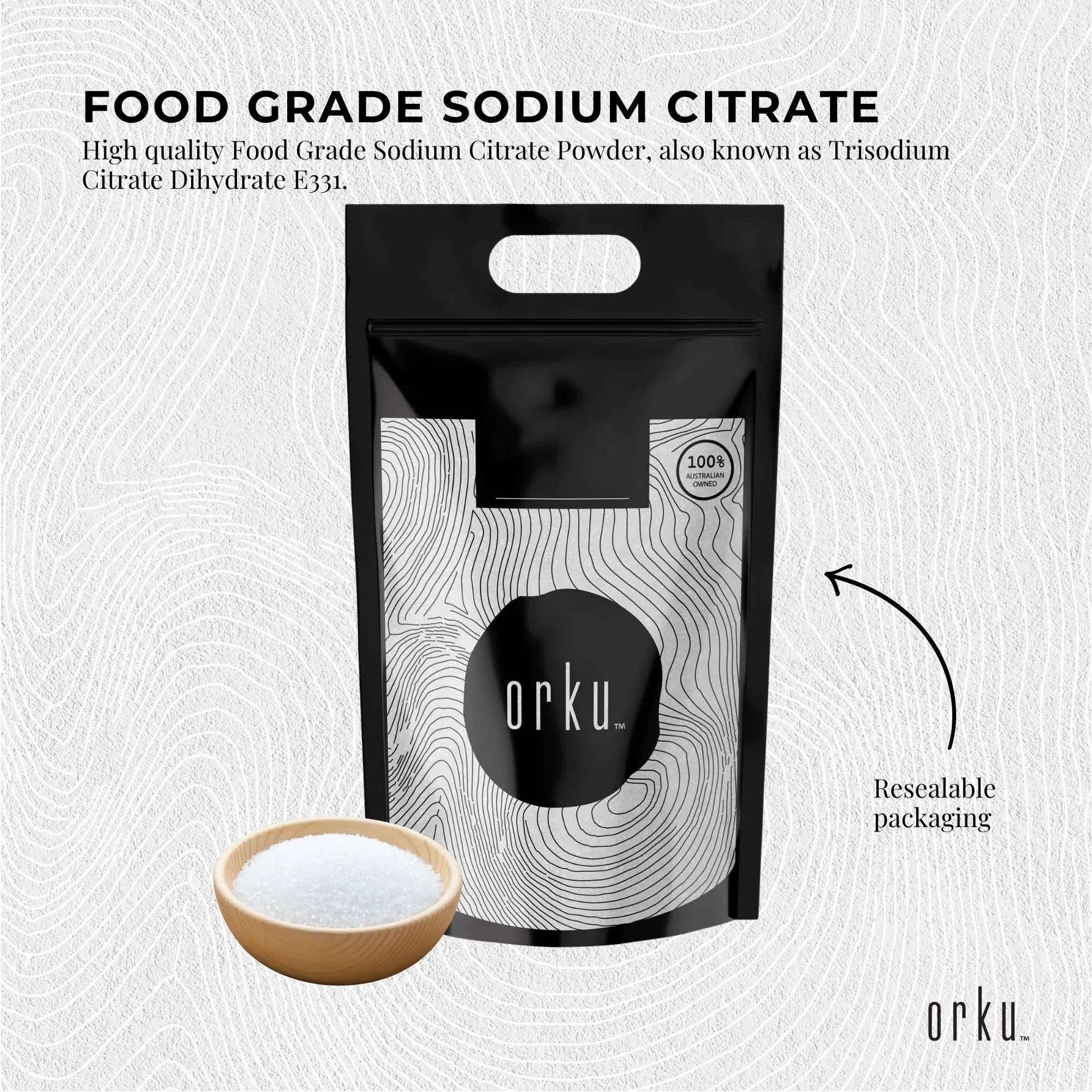 Orku 20Kg Sodium Citrate Powder Food Grade Trisodium Citrate Dihydrate E331 — image 3