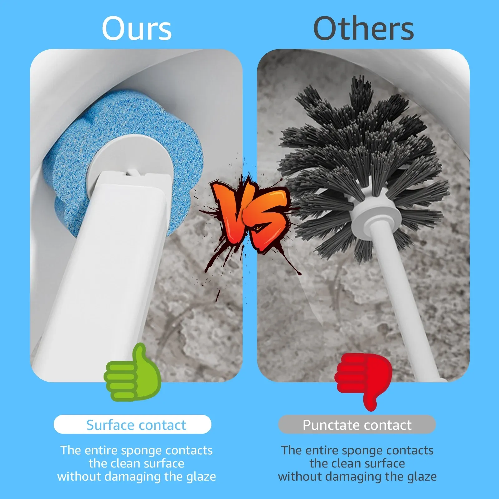 Disposable Toilet Brush Set with 24 Replacement Refills, Marine Scented Sponges, Wall Mounted Bowl Cleaner for Bathroom, Extended Handle — image 6
