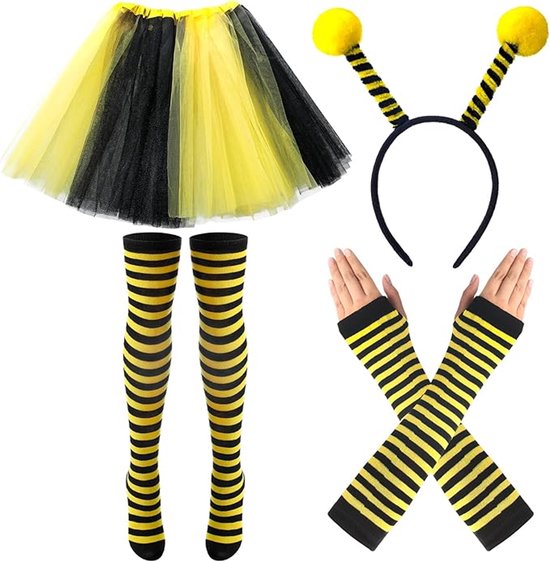Bee Costume Set for Adults - Complete with Skirt, Headband, Stockings & Gloves - Cosplay & Party Outfit - Hilarious Halloween Costume for Adults — image 3