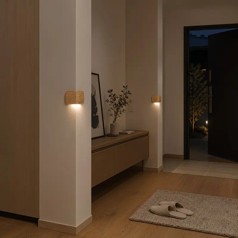 1PCS Magnetic induction corner night light, made of ABS and PVC for lightweight durability, three adjustable color temperatures, 120° motion sensing, USB-C — image 2