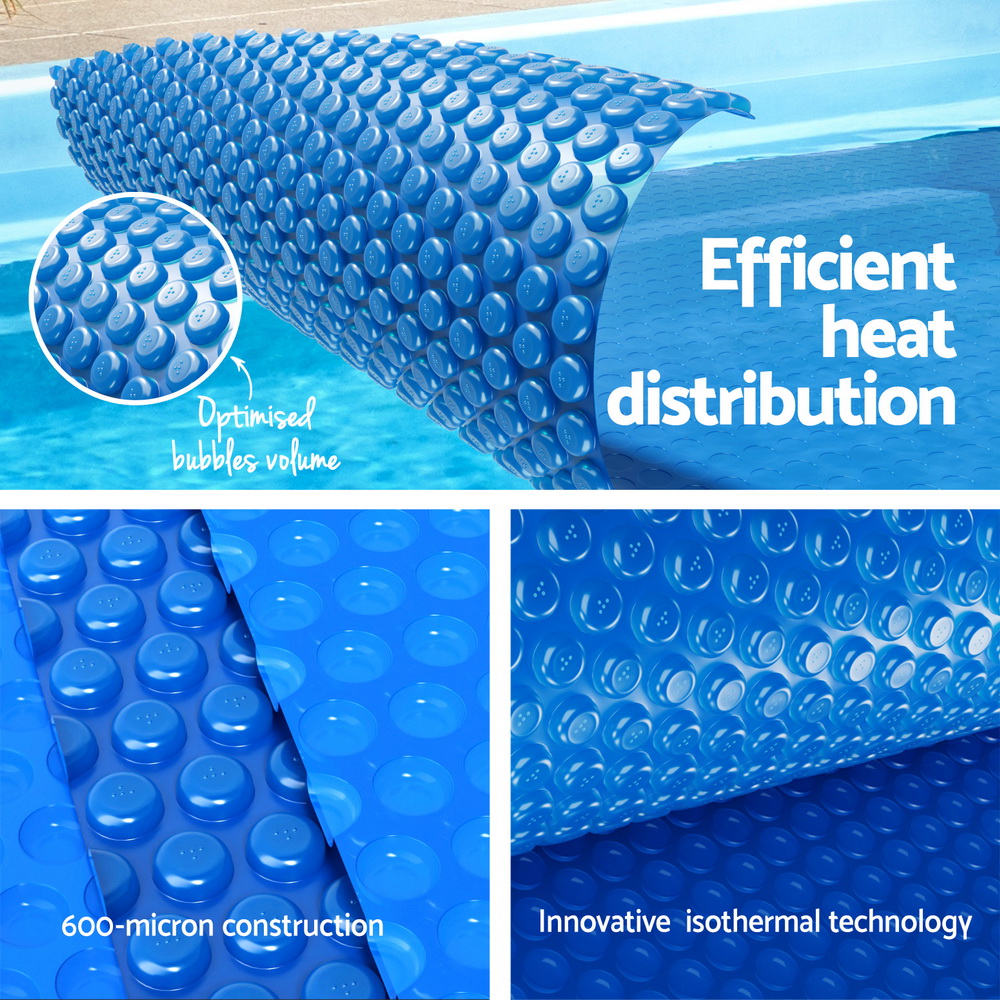 Aqua Buddy Pool Cover 600 Micron 7x4m w/ Roller 5.55m Solar Blanket Blue โ image 5