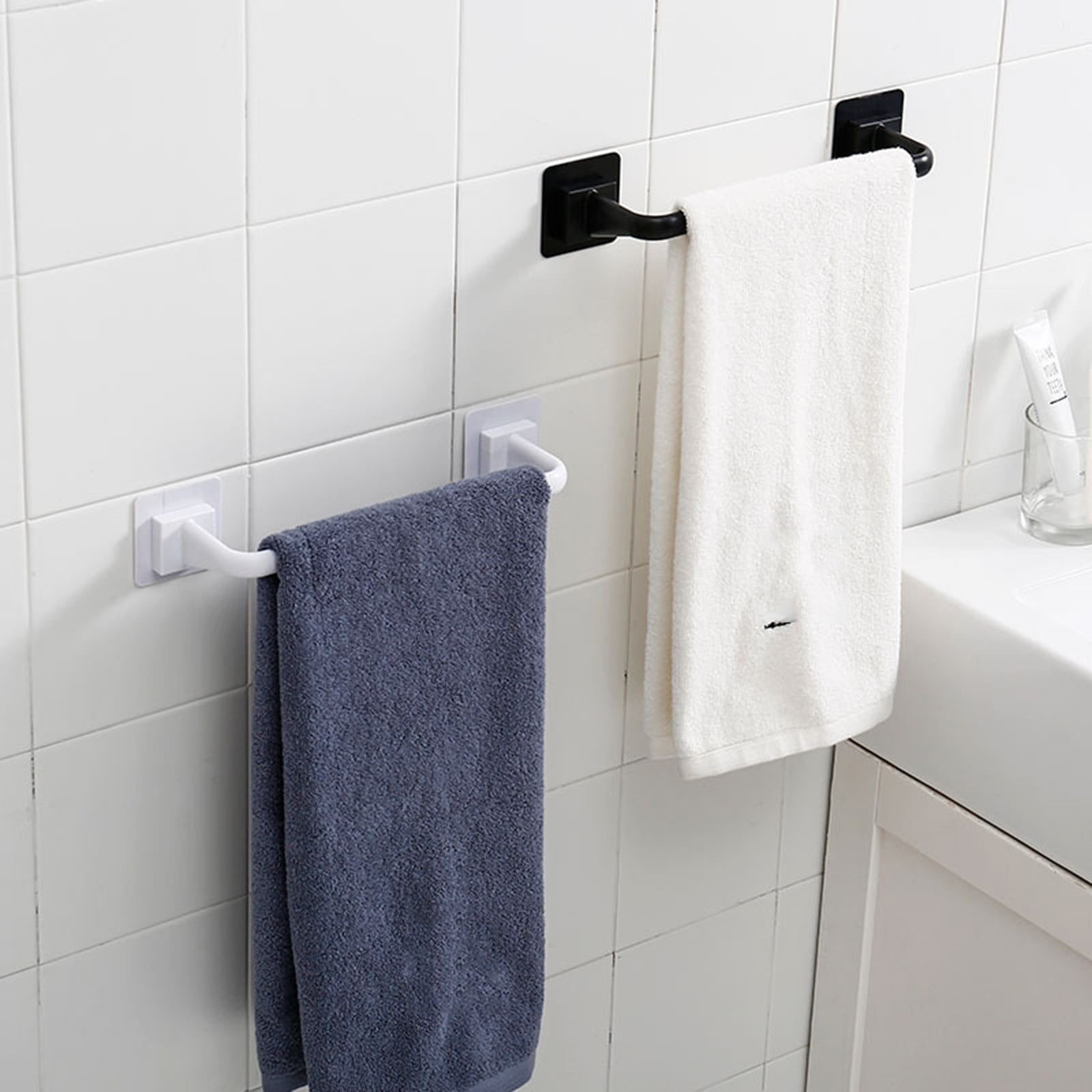 Self Adhesive Towel Bar, No Drill Stainless Steel Hand Towel Rail for Bathroom, Kitchen and Laundry Wall Storage, 27 cm, White — image 5