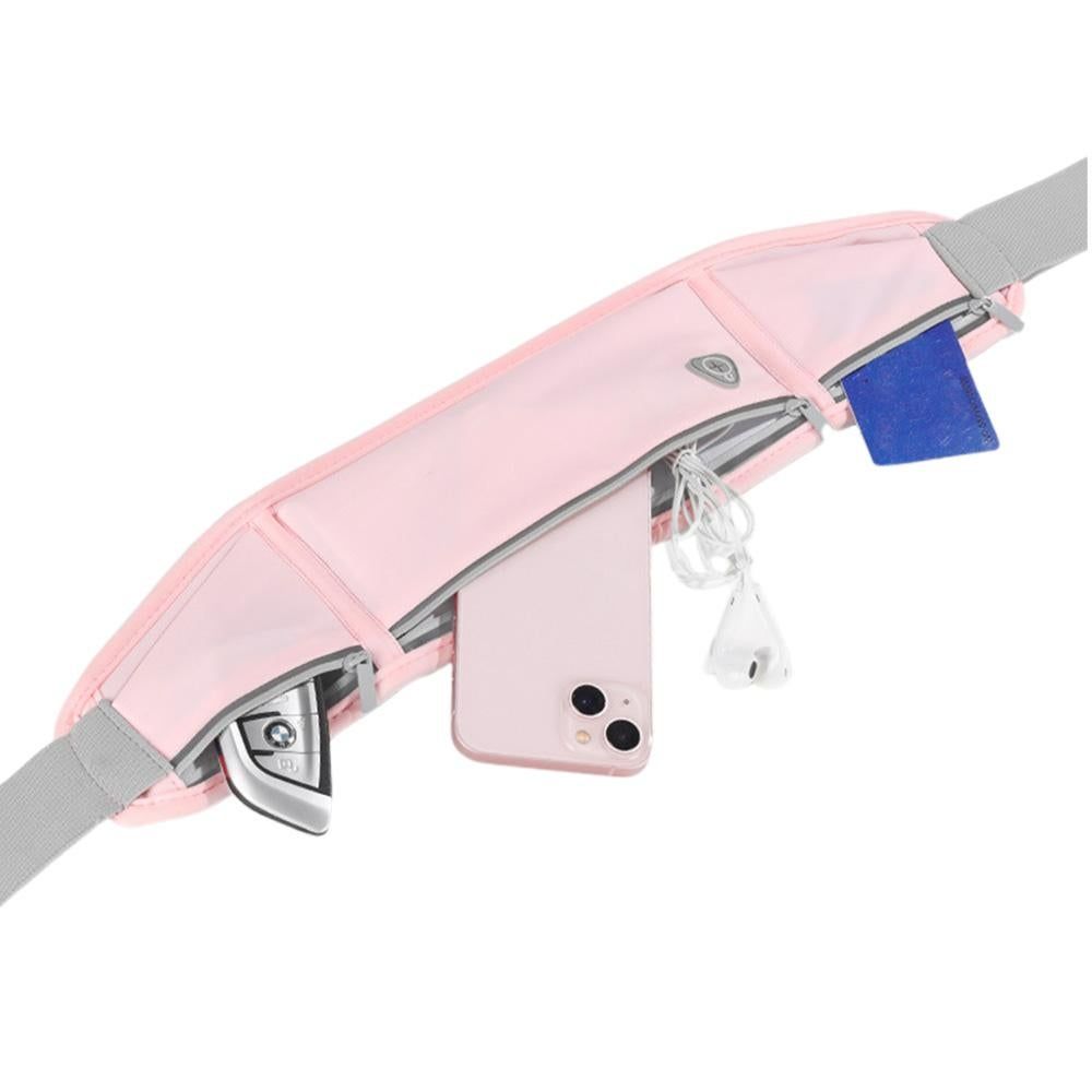 Running Belt Ultra Light Bounce Free Waist Pouch Bag Fitness Workout Belt Sport Waist Pack Exercise Waist Bag - Pink — image 4