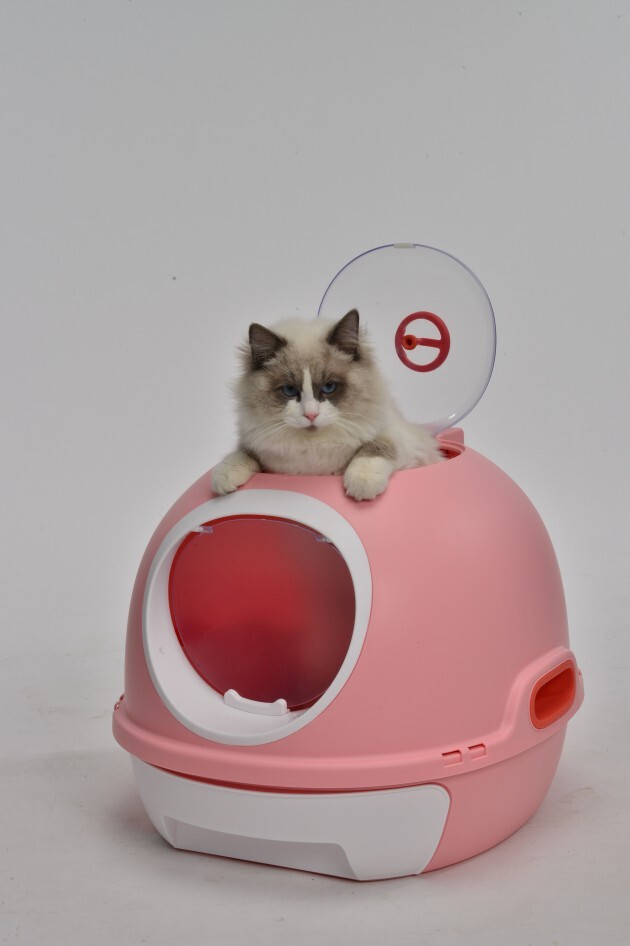 YES4PETS Cat Toilet Litter Box Tray House W Sky window Drawer Photocatalyst Purifier Pink โ image 2