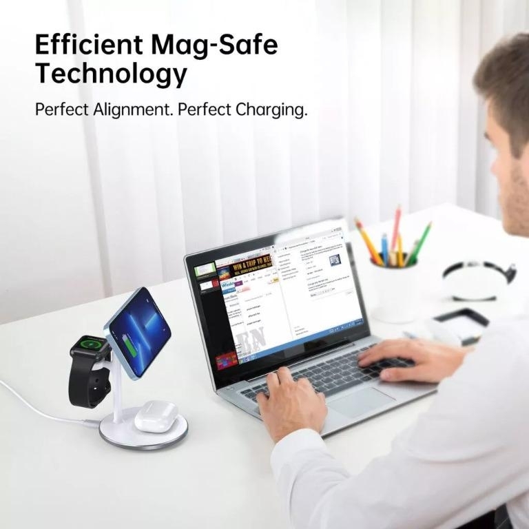 CHOETECH T585-F 3-in-1 Wireless Charging Station Dock — image 4