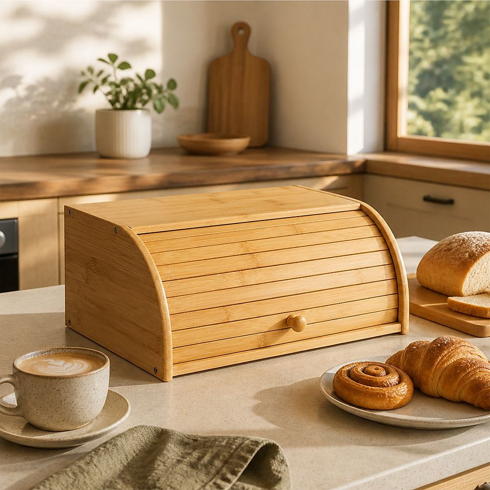 Bamboo Bread Box Kitchen Storage β image 2