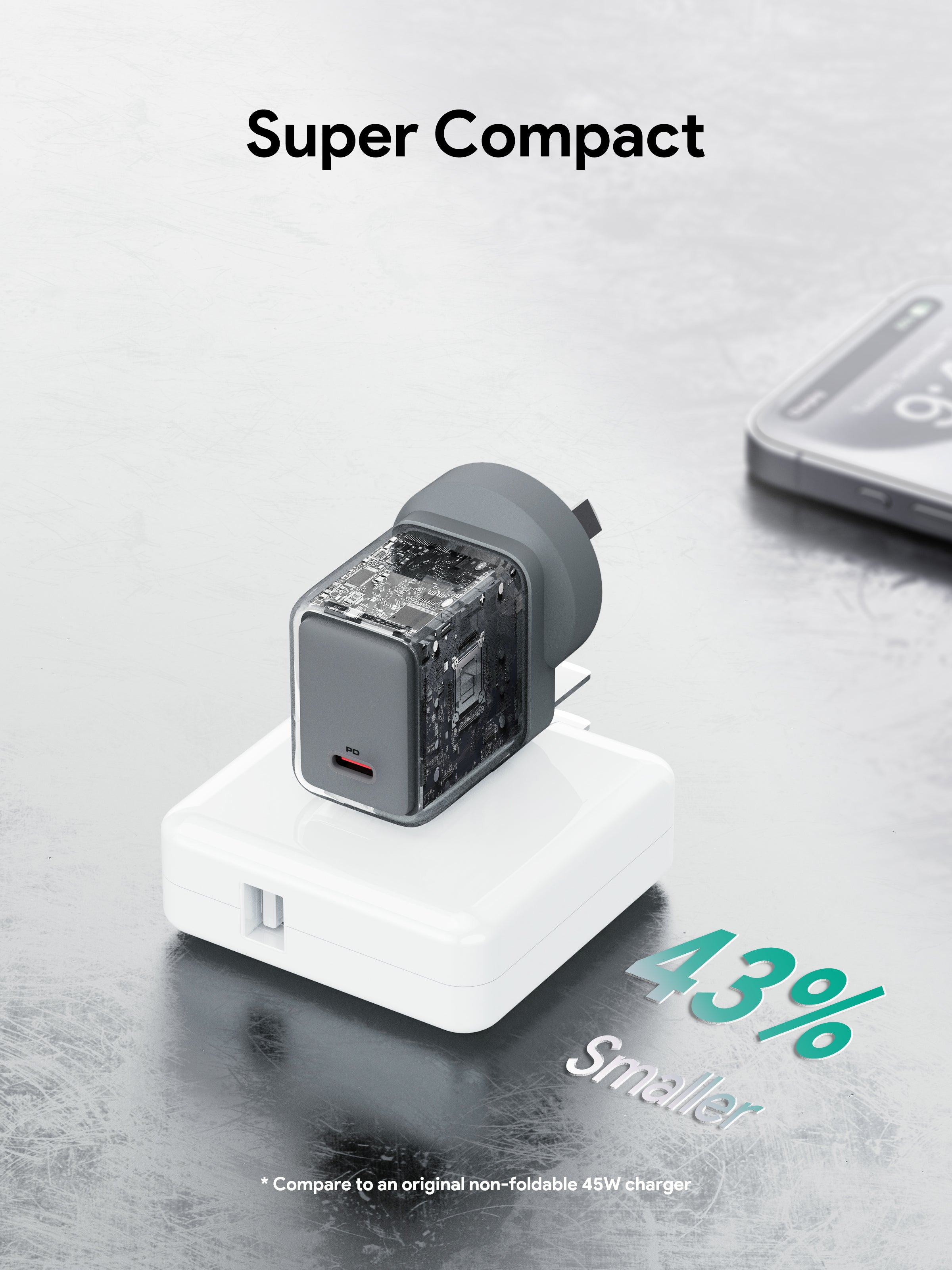 AUKEY Comet 45W GaN USB-C PD/PPS Fast Wall Charger for iPhone, Samsung & USB-C Devices – PA-C2 — image 2