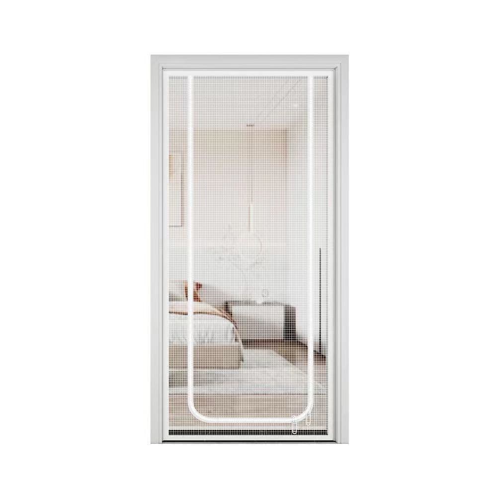 1pc Durable Cat-Repellent Zipper Door Curtain, Easy to Install Mesh Protects Against Cats and Pests, 100x210cm, White