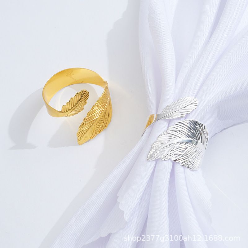 2pc Gold Leaf Napkin Rings Set of Leaves Napkin Rings for Table Setting, Metal Leaf Napkin Holder Rings for Holiday Party โ image 4