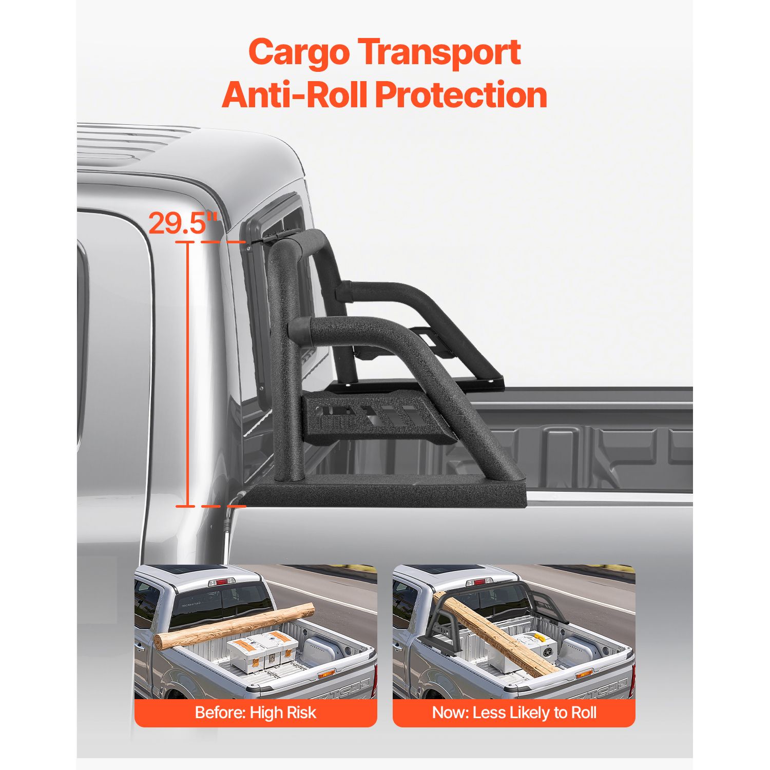 Truck Bed Roll Bar Universal Chase Rack for Mid-Size Pickup Carbon Steel — image 6