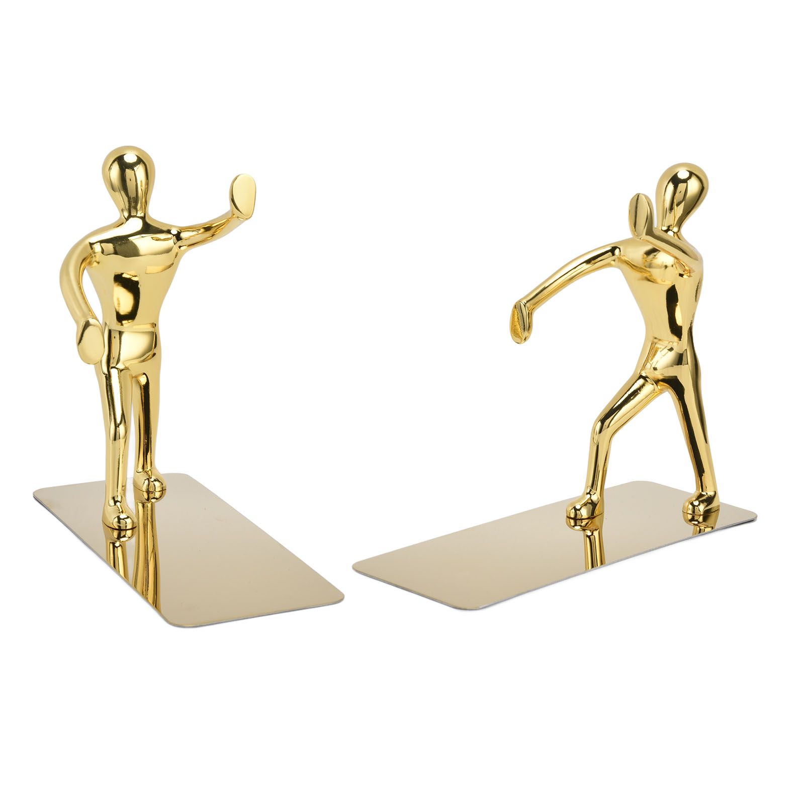 Stainless Steel Man Bookends Prevent Slipping Kung Fu Man Bookends for Home Decoration for Home Office — image 2