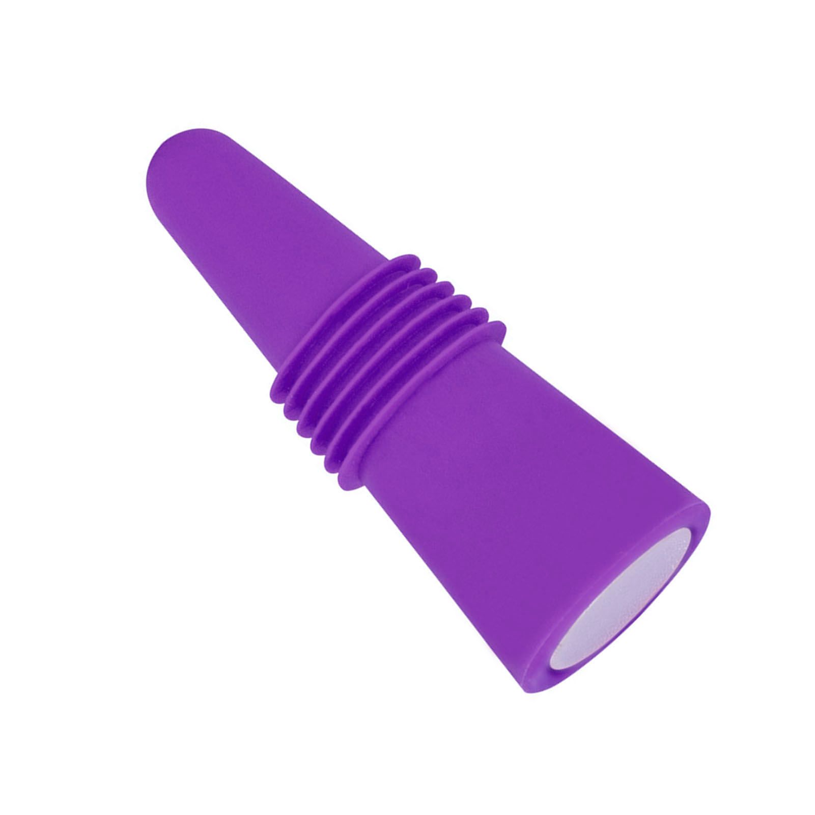 Wine Bottle Stopper Food Grade Silicone Stainless Steel 6.1x2.35cm Decorative Practical Reusable Wine Corks for Decoration Purple — image 2