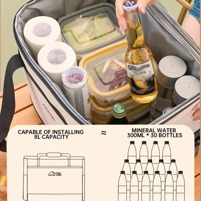 Blue Portable Insulated Cooler Bag for Camping & Picnics - Durable Outdoor Storage Tote โ image 4