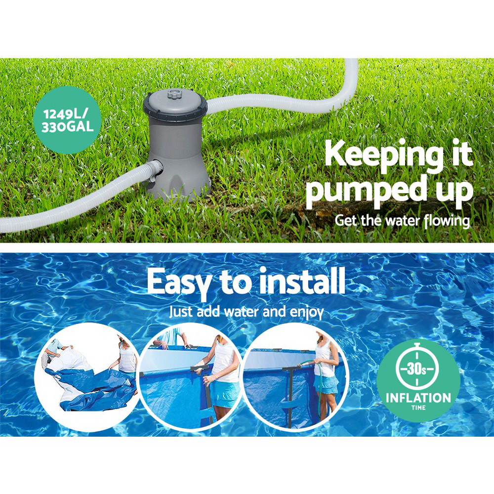 Bestway Swimming Pool 366x76cm Steel Frame Round Above Ground Pools w/ Filter Pump 6473L โ image 6