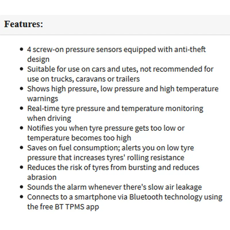 Gator DIY BT Wireless Car Tyre Pressure Monitor Monitoring System App Control TPM iOS — image 5