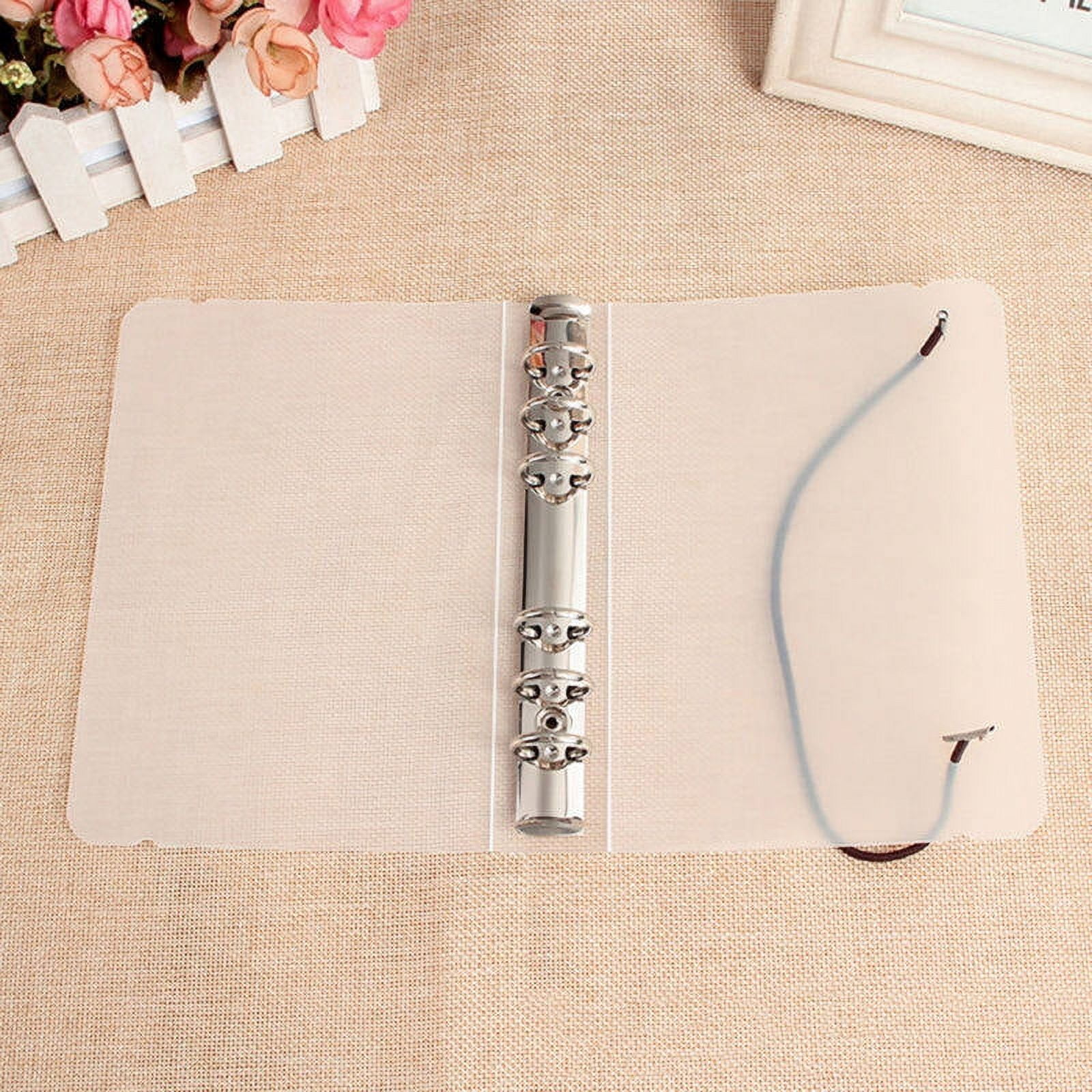 Plastic A5 Cover Round Ring Binder Transparent 1Pack 9.3x7.1x1.6Inch 23.60X18.00X4.00CM Beige โ image 5