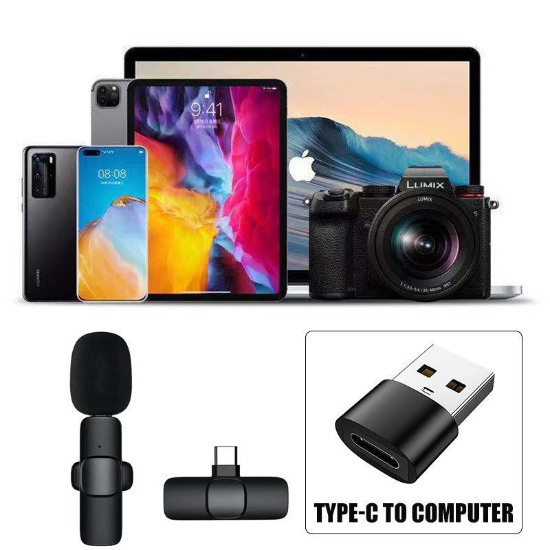 Wireless Lavalier Microphone Mini Mic For Android iPhone iPad Vlog Live Stream - Type-C (Two Microphones) — image 5