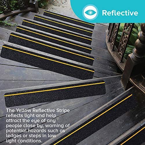 4"x32" Anti Slip Traction Treads 10 Pack, with Glow in Dark Stripe, Best Grip Tape Grit Non Slip, Outdoor Non Skid Tape, High Traction Friction Abrasive — image 6
