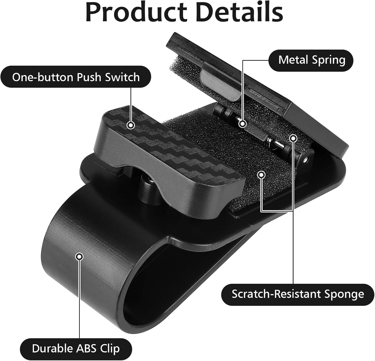 Sunglasses Holder for Car Sun Visor — image 3