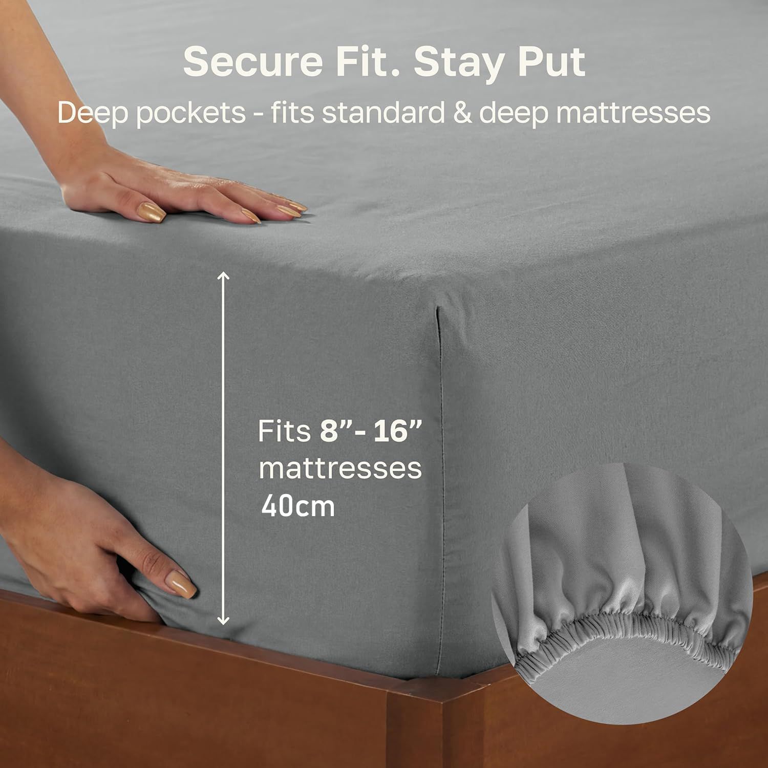 Hotel Quality Fitted sheets - 2 Piece Fitted sheets -Breathable Bedding - Wrinkle, Fade, Stain Resistant- 26inch/40cm Deep Pocket Fitted Bed Sheet-Wrinkle and — image 2