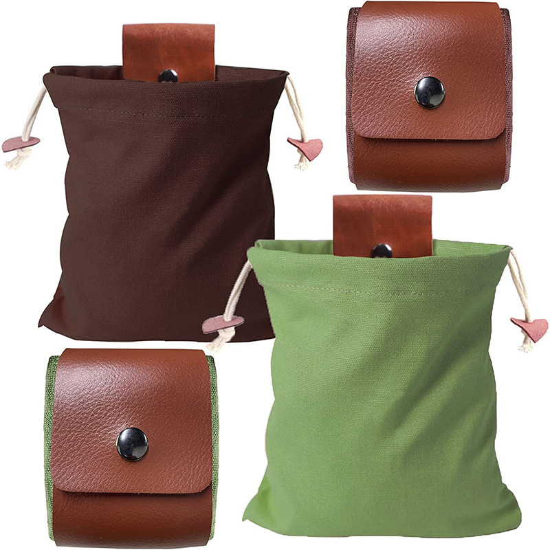 Black Collapsible Canvas Foraging Pouch - Hands-Free Belt Bag for Hiking & Camping Activities — image 2