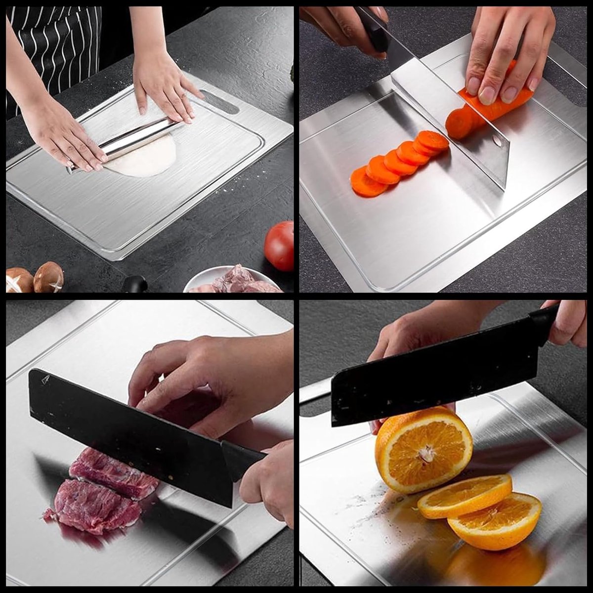 Kitchen cutting board - New grooved cutting board - Double-sided cutting board - Suitable for cutting meat, fruit, and vegetables (25.8 x 15 cm) — image 3