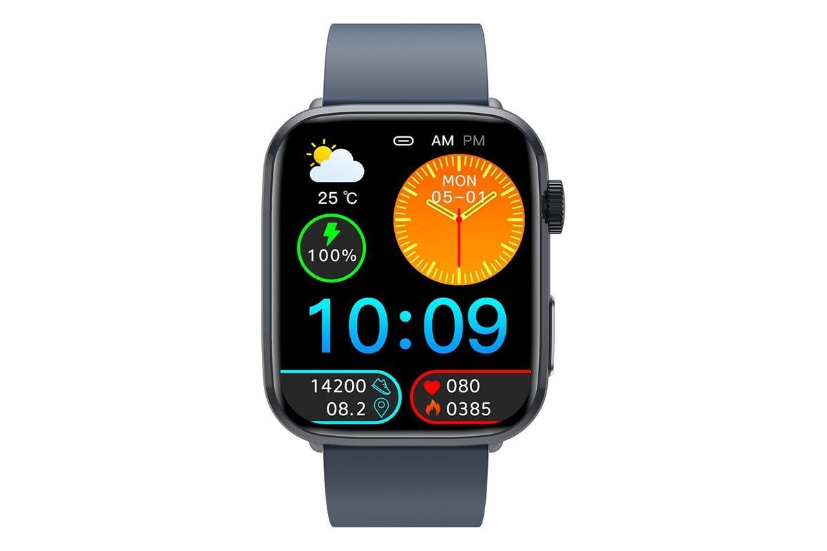 Smart Watch 1.85-Inch Fitness Watch with Heart Rate Noninvasive Blood Sugar Monitor HRV Detection Body Temperature SOS Call Activity Tracker-Blue — image 2