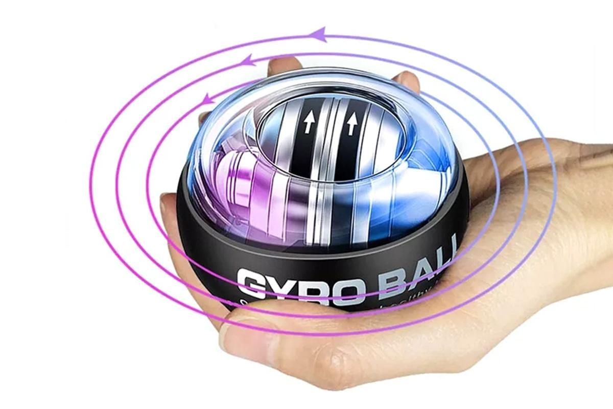 LED Wrist Ball Trainer Auto-Start Wrist Strengthener Gyroscopic Forearm Exerciser Gyro Ball for Strengthen Arms Muscles Wrist -Black — image 2