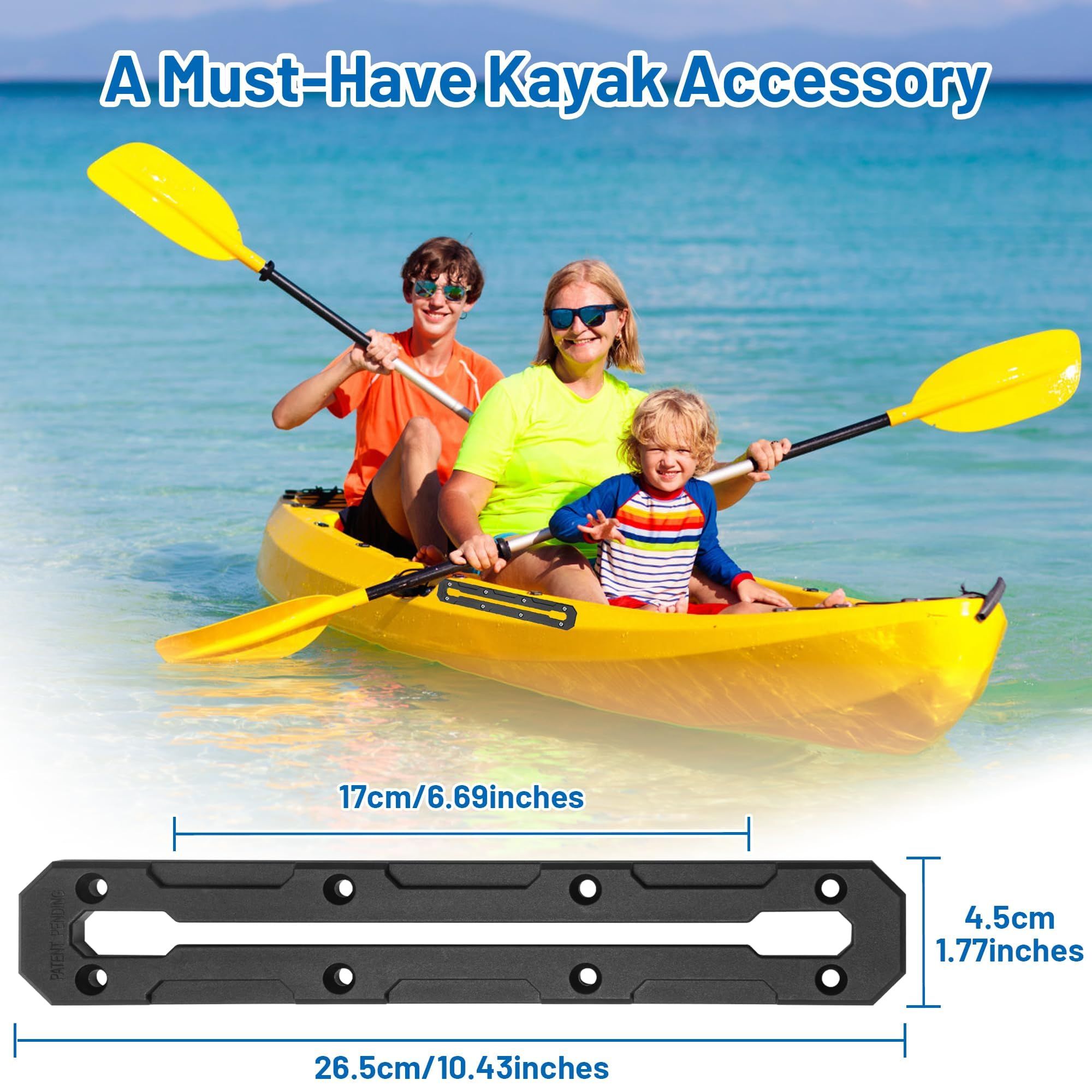 Kayak Track Mount, Kayak Rail Track, Kayak Low Profile Gear Track Accessories for Fishing Rod Holder, Cup Holder, Paddle Holders, Anchor Cleats (9 in, 4 — image 3