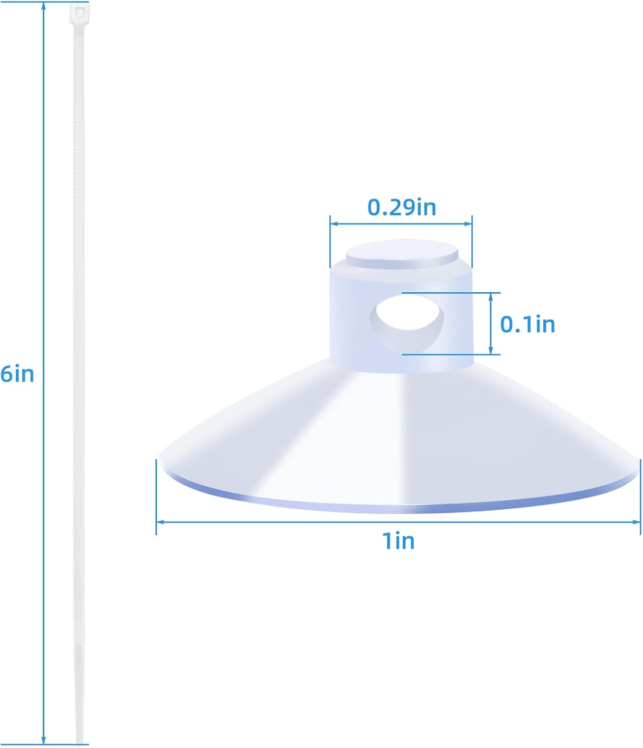 20 Pack Suction Cups with 40 Zip Ties for Aquarium Fish Tank Decoration Moss Shrimp Nest — image 2