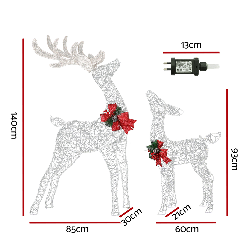 Jingle Jollys Christmas Lights 2pcs Reindeer Set Fairy Light 170 LED Decorations — image 2