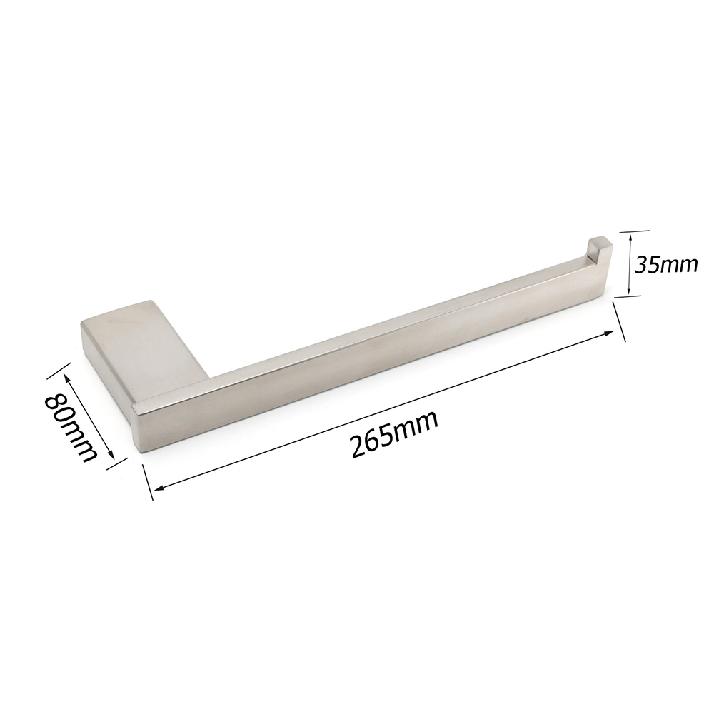 Brushed Nickel Bathroom Cubic Square Towel Rack Clothes Wall Mounted Holder Kit — image 2