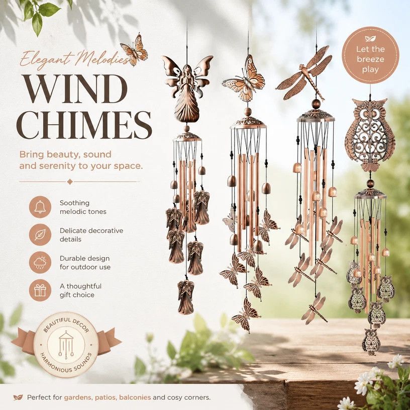 Antique Hollow Metal Elephant Wind Chime, Iron Craft Wind Bell Hanging Decor For Patio, Charming Outdoor Present — image 3