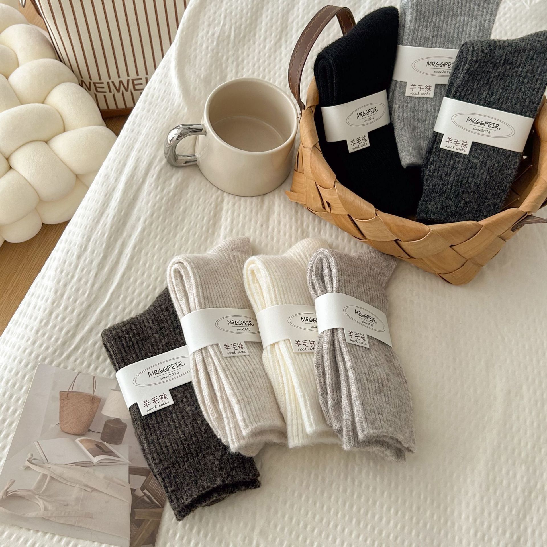 Merino Wool Slouch Boot Socks Thermal Warm Winter Thick Scrunch Cozy Crew Socks for Women 4 Pairs — image 3