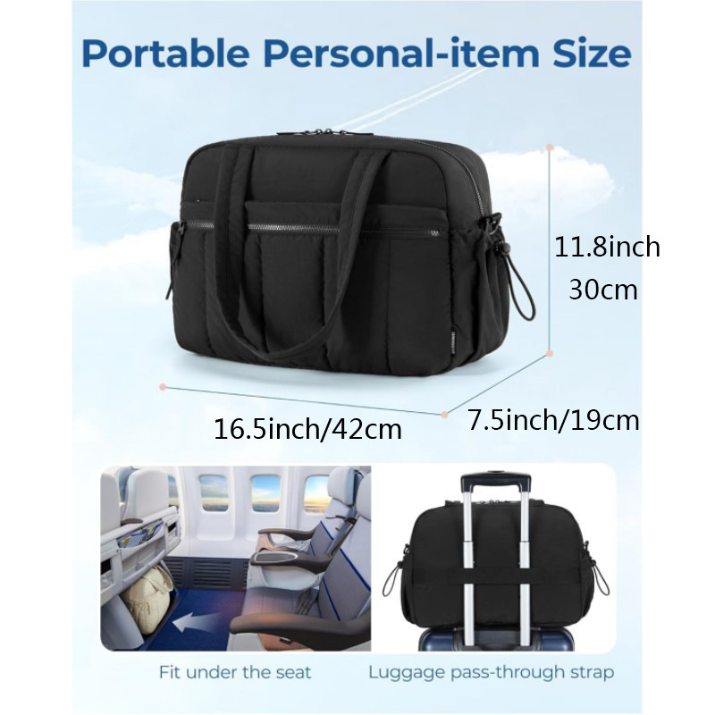 Light Blue Versatile Carry-On Travel Duffel Bag - Airline Personal Item Size with Waterproof Wet Pocket & Trolley Sleeve โ image 3