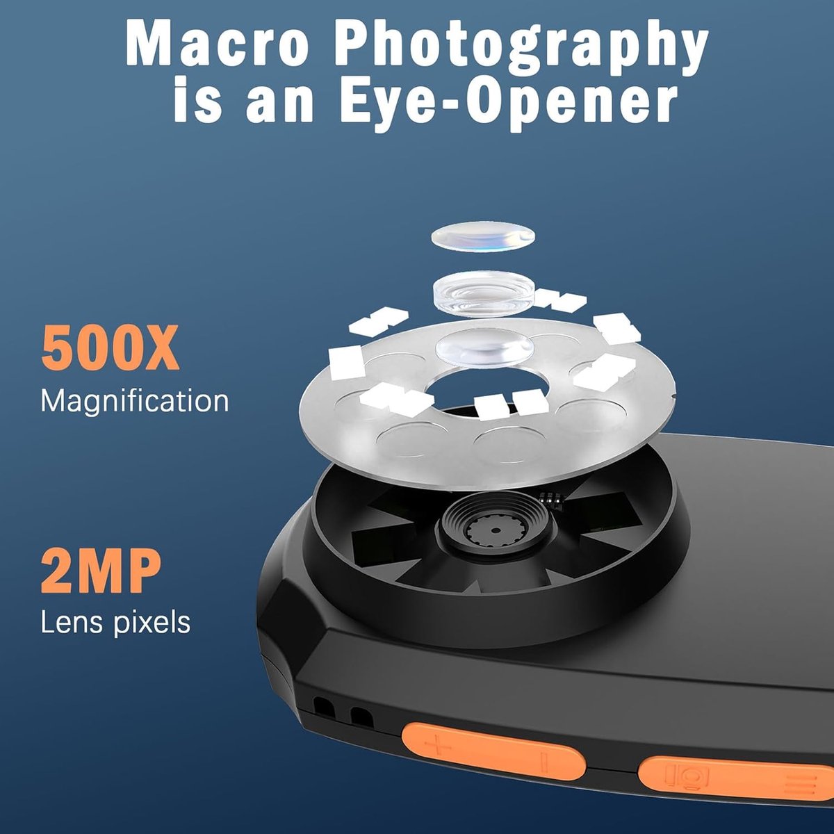 Microscope - Children's Microscope - Portable Digital Microscope for Children and Adults - 5.1 cm Color Screen - 500x Magnification - 8 Built-in LED β image 2