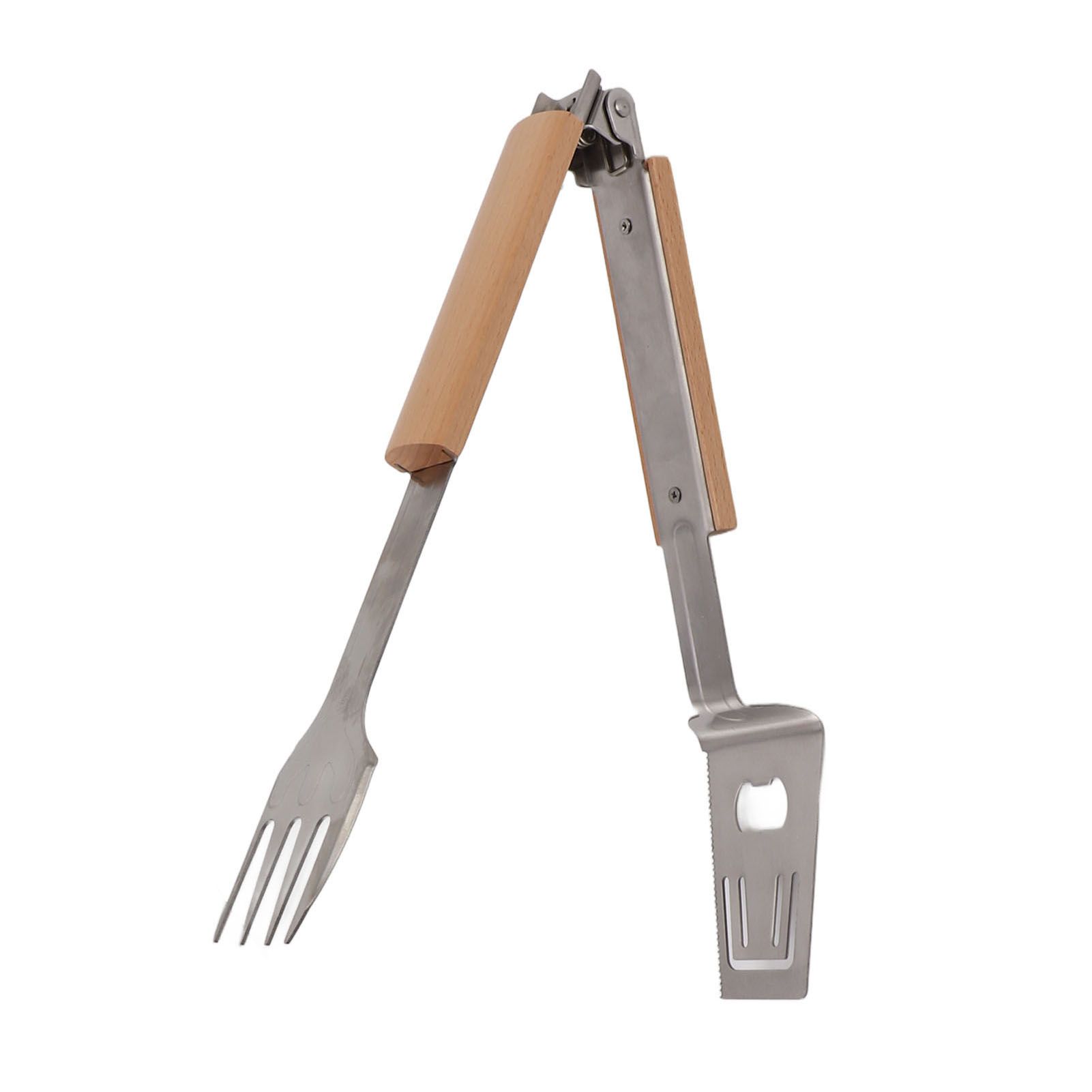 Grill Spatula Fork Tongs Durable Stainless Steel Food Tongs Multifunctional Long Handle Buffet Tongs for Camping โ image 2