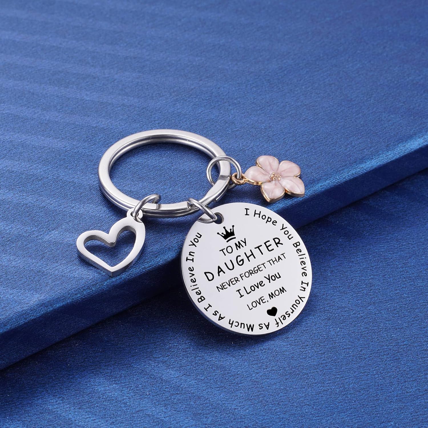 to My Daughter Keychain Gifts, Inspirational Graduation for Daughters from Mom, Sweet 16 18th 21st Birthday I Love You Keychain for Teen Girls — image 2