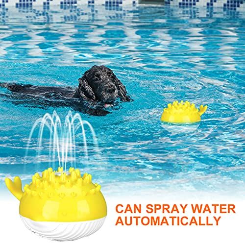 Dog Chew Toy Water Spray Pet Toy, Electric Dog Toy Molar Toothbrush for Aggressive Chewer Interactive Play Floating Toy (Yellow) — image 3