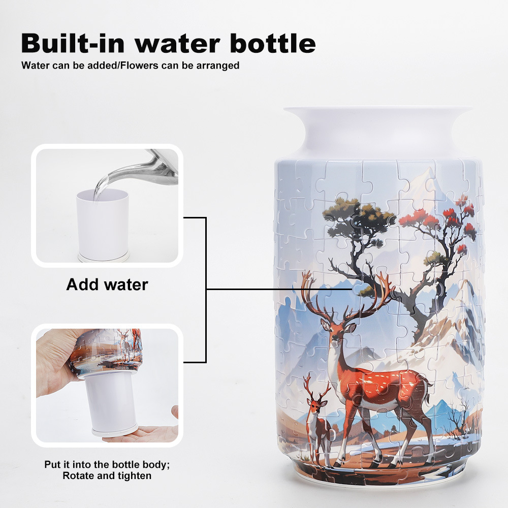 Colorful Style 1 DIY 3D Puzzle Vase - Creative Jigsaw Flower Holder with Waterproof Liner - Decorative Home Accent & Unique Gift โ image 6